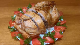 Фаршированная курица с гречкой